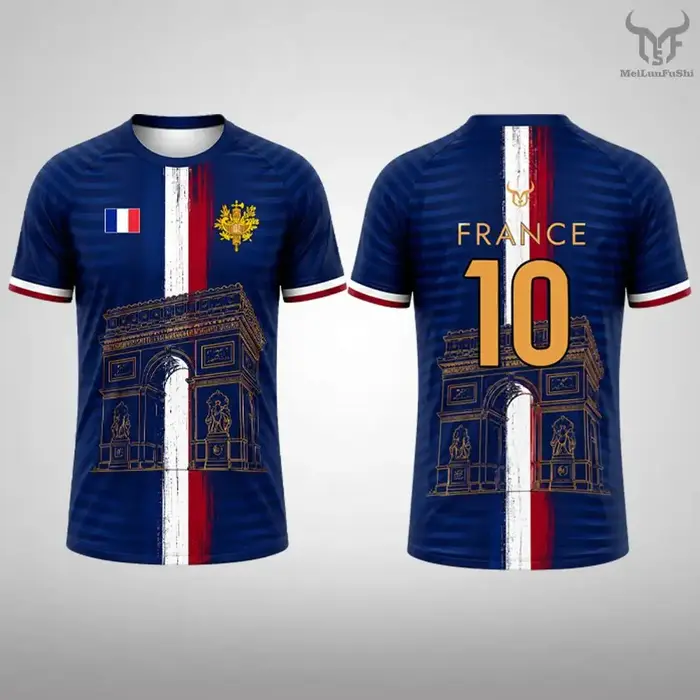 Nouveau T-shirt imprimé drapeau français pour hommes