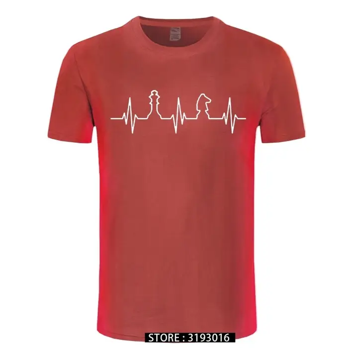 Battement de coeur d'échecs t-shirt homme à manches courtes hommes Cool amour jouant des échecs T-shirts