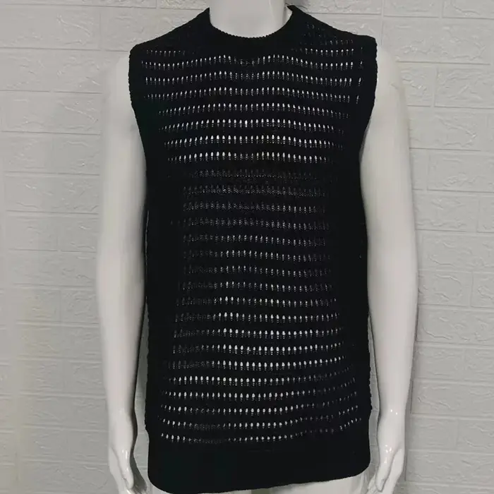 Nouveaux débardeurs tricotés pour hommes 2026 – T-shirts sans manches unis d'été, style streetwear t