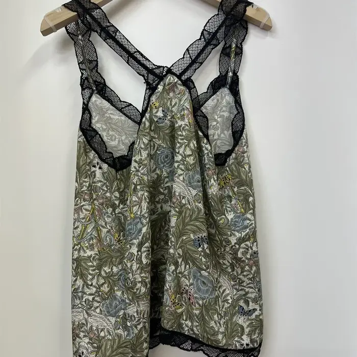 Camisole en Viscose pour femmes, imprimé Floral, crâne, papillon, garniture en dentelle, Sexy, sans 