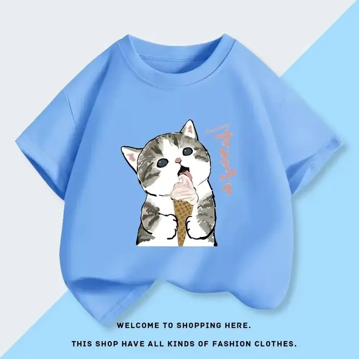 Nouveau T-shirt à manches courtes Mofusand pour fille, haut en pur coton pour bébé, nouvelle collection été, chemise de base pour enfants 2026