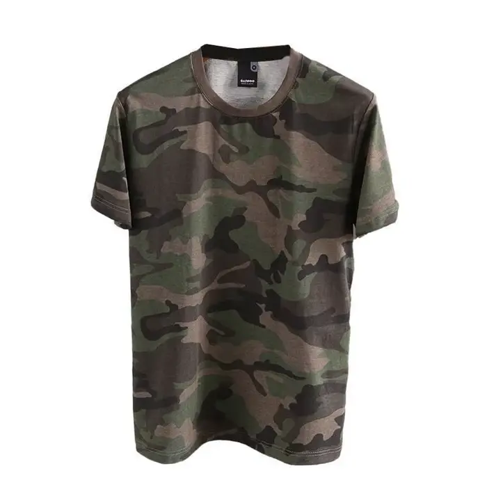 T-shirt décontracté à manches courtes coupe ample camouflage col rond imprimé en polyester fin pour homme et femme grande taille été 2025
