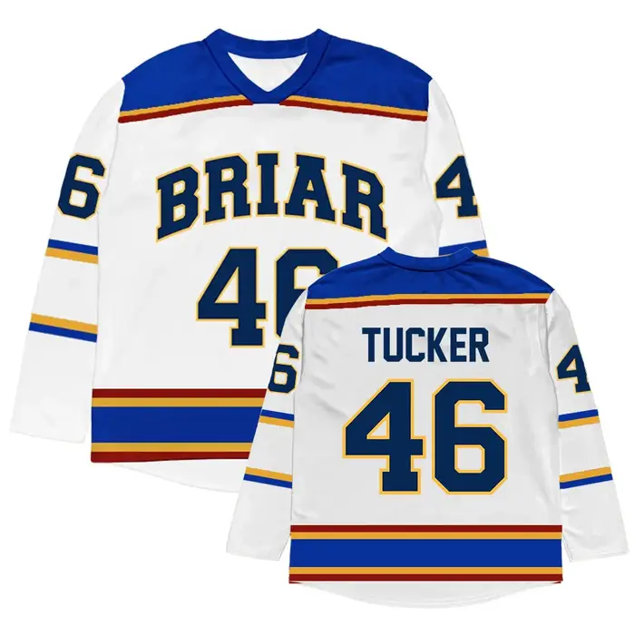 Briar University Hockey Graham 44 Tucker 46 T-shirt unisexe respirant à manches longues avec impression 3D