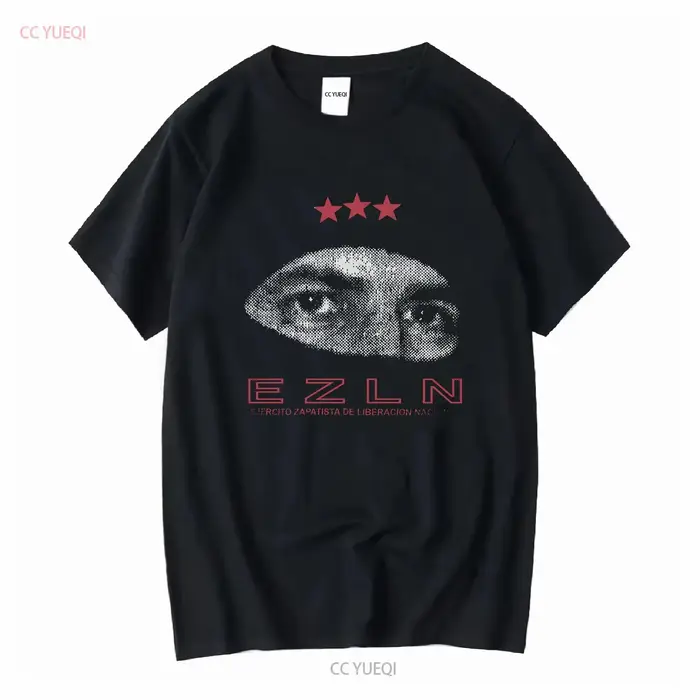 Nouveau Rare EZLN Himno Zapatista mexicains sans Latinos Comandante Marcos Emiliano Zapata rétro t-shirt double face Style Vintage