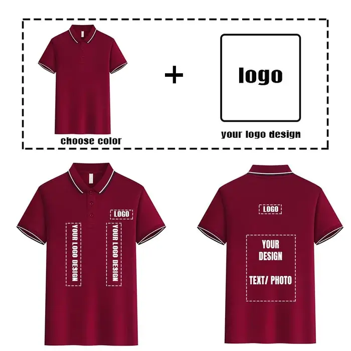 LOGO personnalisé Polo hommes été