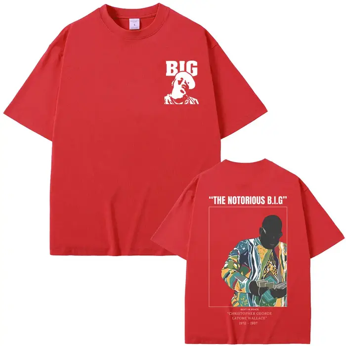 Vintage le célèbre grand T-shirt Biggie Smalls graphique T-shirt hommes femmes mode Hip Hop t-shirts