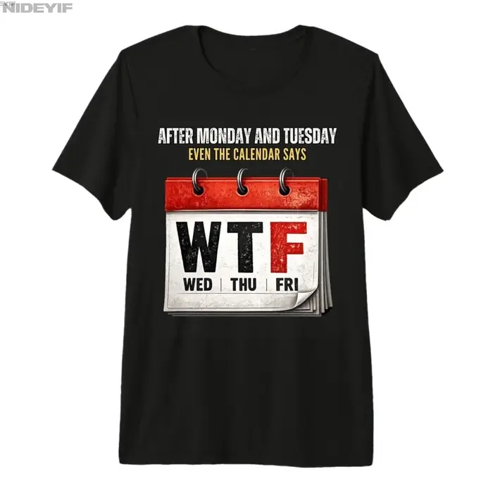 T-shirt pour hommes et femmes avec inscription « Même le calendrier dit WTF », pour la semaine de tr