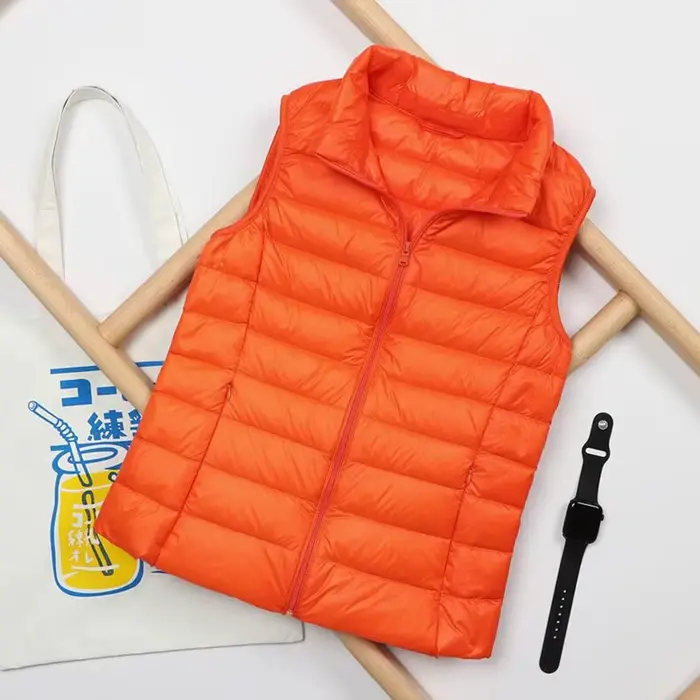 Gilet court en duvet de canard ultraléger pour femme