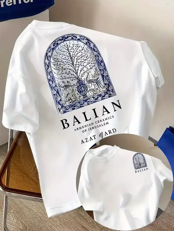 T-shirts en céramique arménienne pour hommes et femmes, chemises d'été respirantes inspirées du patr