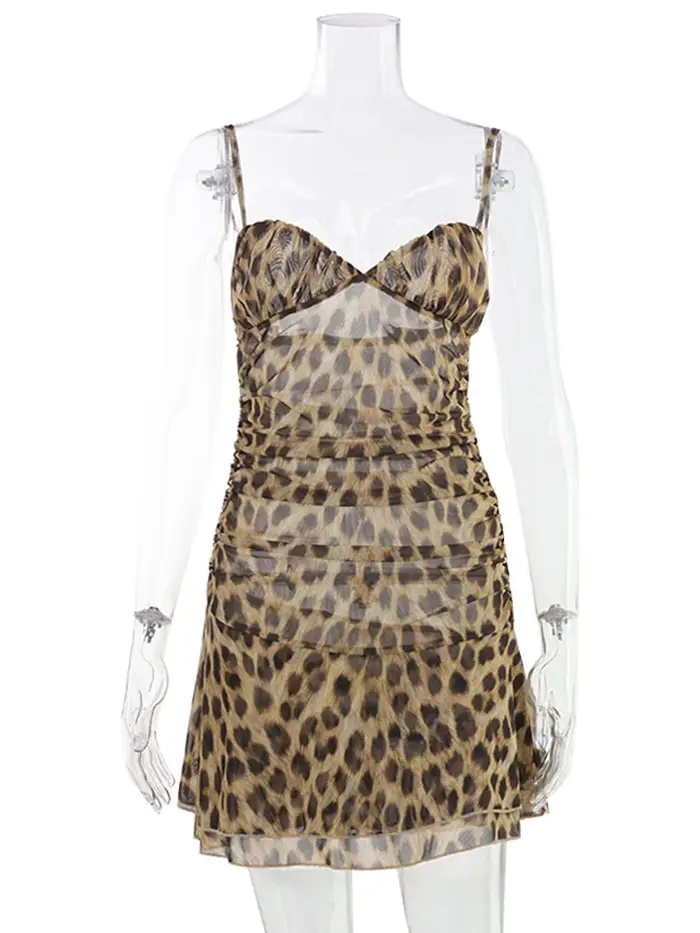 CNYISHE Robes Fourreau Léopard Sexy Chic pour Femme – Tenues Décontractées et de Soirée