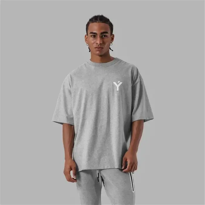 LYFT ONE POINT Y imprimer grand T-shirt hommes course sport gymnase Fitness entraînement surdimensionné
