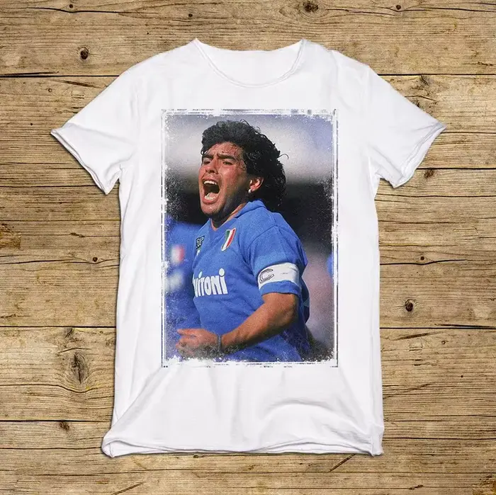 T-shirt rétro de football argentin du Roi Maradona, décontracté, à manches courtes, pour hommes et f