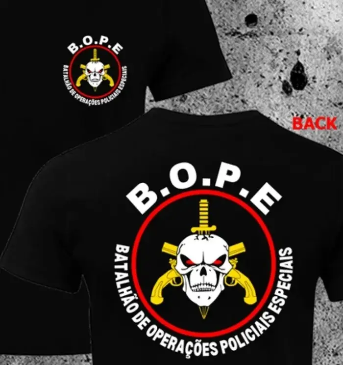 BOPE Tropa De Elite brésil Forces d'élite spéciales T-Shirt à manches courtes décontracté 100% coton hommes chemise