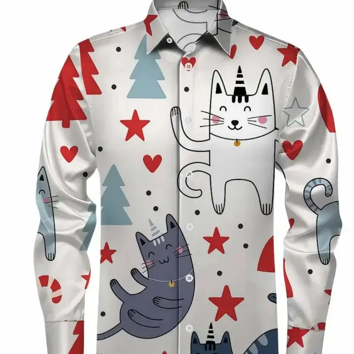 Chemise imprimée de fête de noël pour hommes