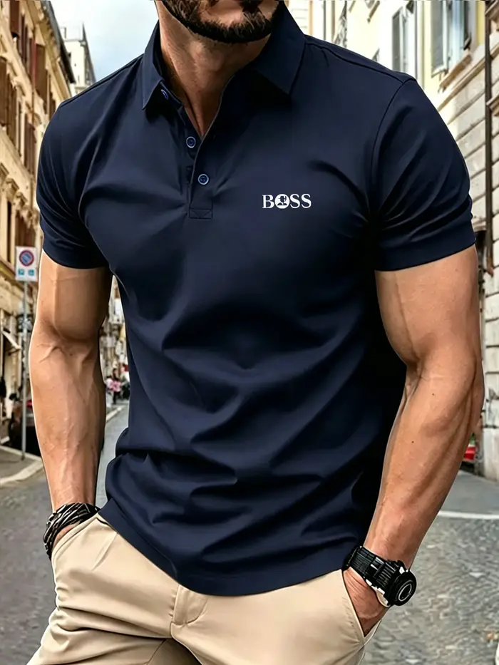 Polo Homme 100% Coton à Manches Courtes – Nouvelle Collection Été – T-shirt de Luxe Imprimé par un D