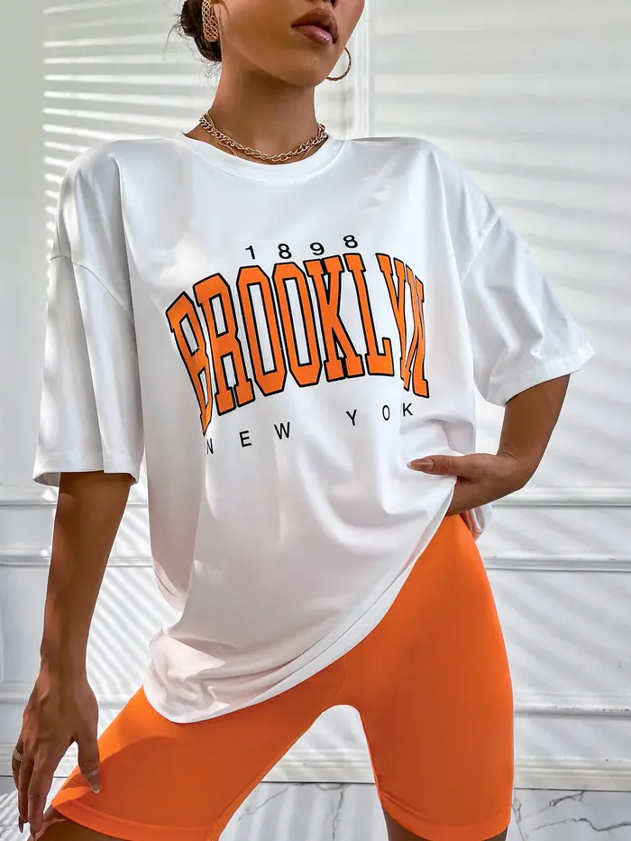 T-shirt imprimé BROOKLYN pour hommes et femmes