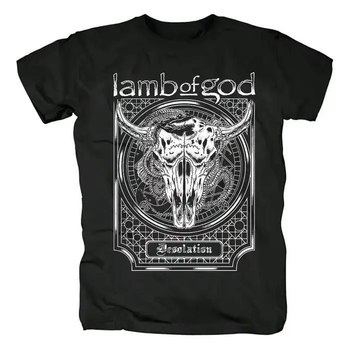Agneau de dieu bande mentale lourde T-shirts hommes ample grande taille décontracté coton T-shirts é