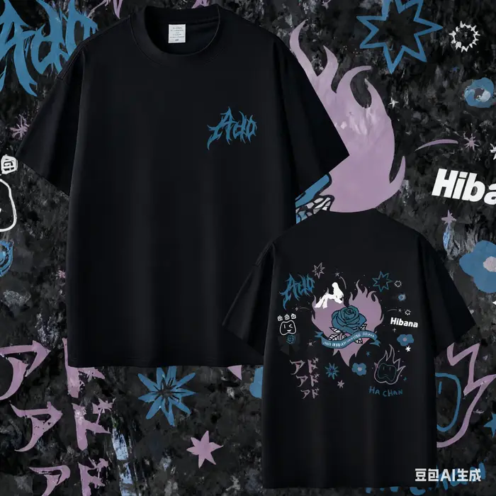 2025 été Ado World Tour Hibana T-shirt hommes femmes vêtements mode Style japonais respirant coton V