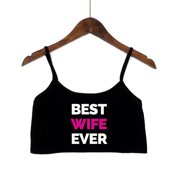 Meilleure femme jamais lettres imprimer nouveau haut court Sexy été femmes Sexy élastique coton Cami