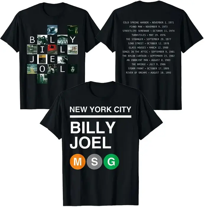 Billy Joel - MSG Subway T-Shirt Albums ensemble liste
