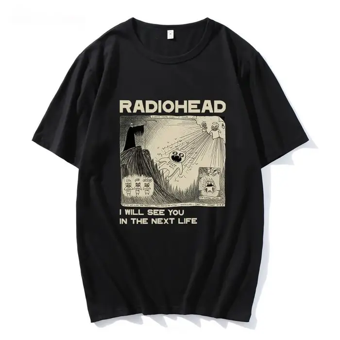 T-shirt avec logo du groupe de rock Radiohead imprimé pour l'été