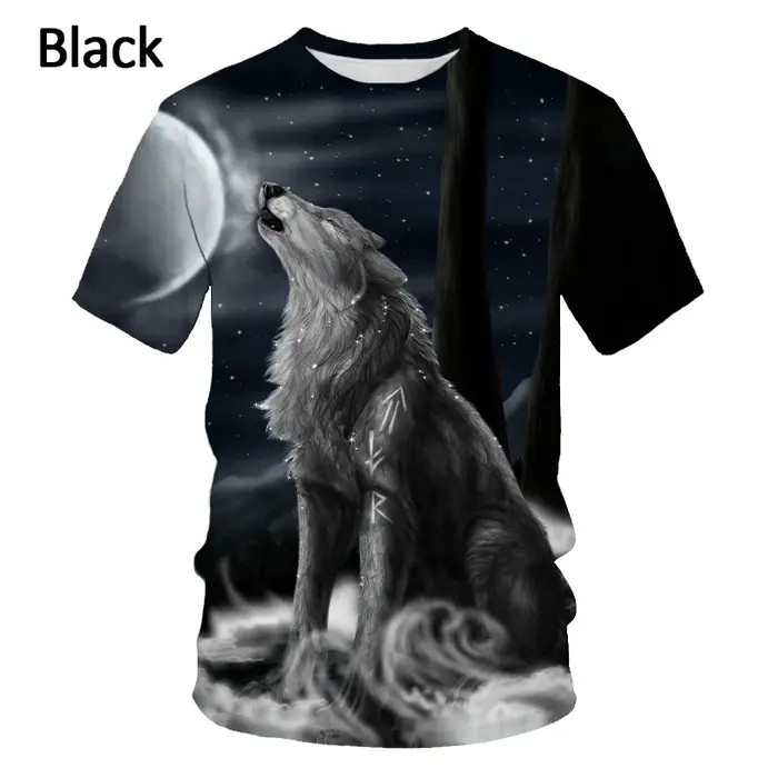 T-shirt imprimé loup 3D pour hommes et femmes, T-shirt graphique, T-shirt à manches courtes, Cool, p