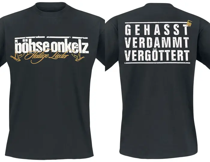 Allemand Heavy Metal Böhse Onkelz T-shirt Hommes Femmes Surdimensionné Y2k Rue Décontracté Coton Harajuku Haute Qualité Fmela Vêtements Mâle