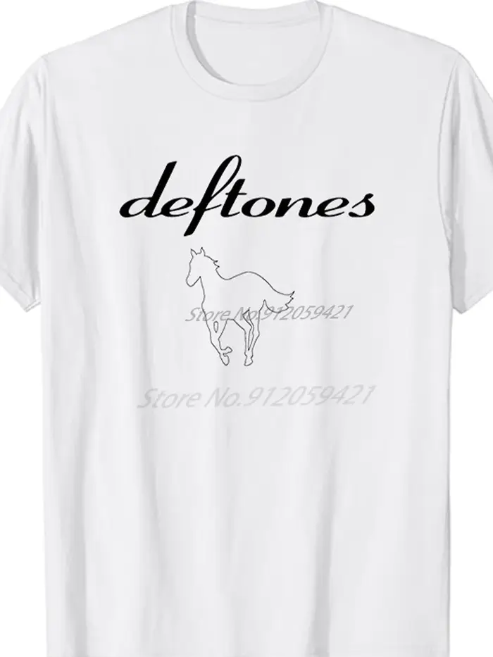 Mode graphique T-Shirts Deftones blanc petit cheval Rock coton nouvelles chemises