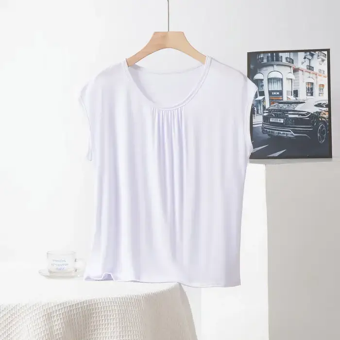 T-shirt sans manches pour femme, couleur unie, grande taille XL à 8XL