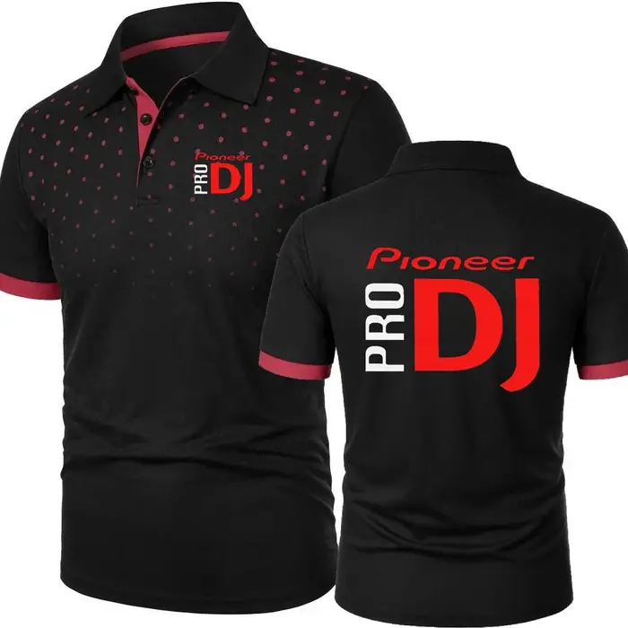 Polo DJ Muziek Pioneer Pro hommes à manches courtes t-shirt sport décontracté impression 3D Jersey rue Rap Hip Hop POLOS