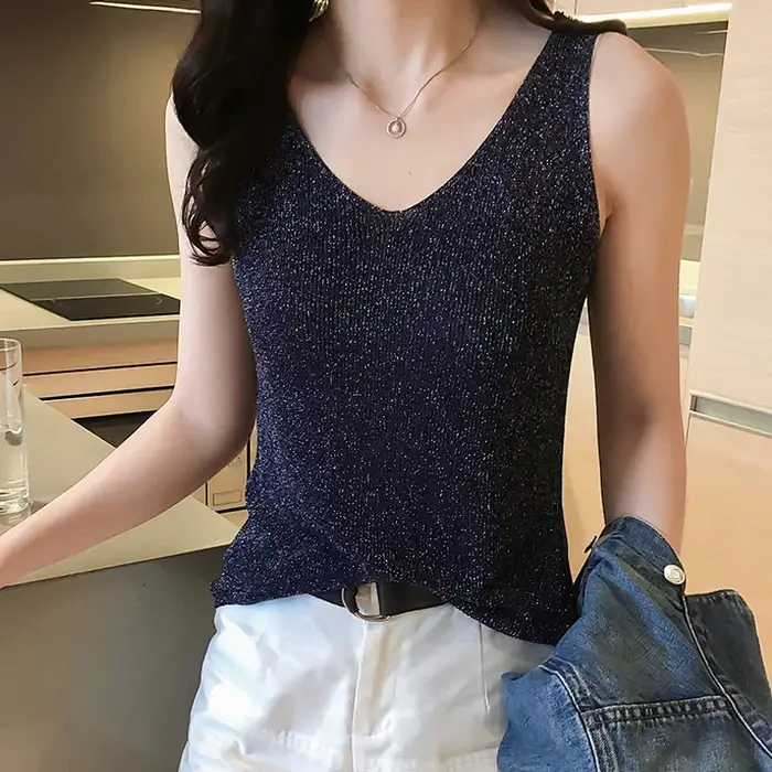Débardeur en soie brillante pour femme, vêtement d'été, élastique, blanc, tendance, mode coréenne, é