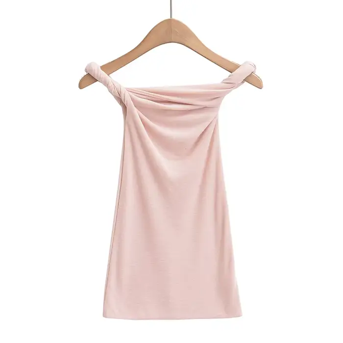 T-shirt à manches courtes et épaules dénudées pour femme