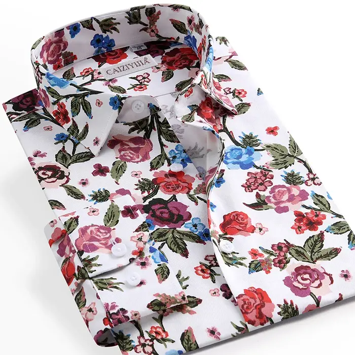 Chemise à imprimé floral pour hommes, manches longues, coupe couvertes, haute qualité, mode décontra
