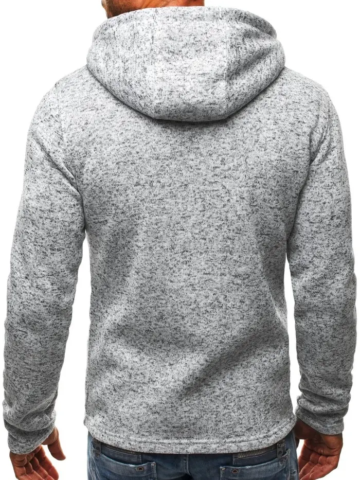 Sweat à capuche pour hommes avec poches latérales à glissière mince laine couleur unie survêtement décontracté