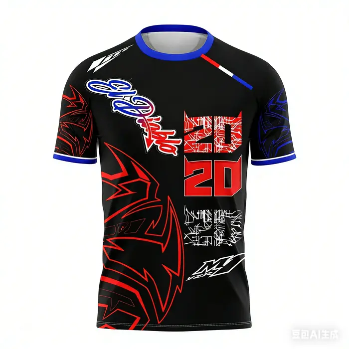 T-shirt à manches courtes pour hommes, motif imprimé en 3d, pour fans de course de moto n° 20, quatr