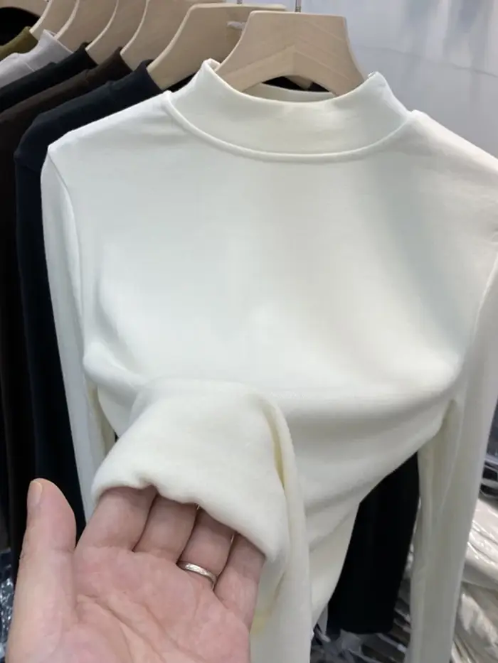 T-shirt blanc basique en pur coton de haute qualité pour femmes