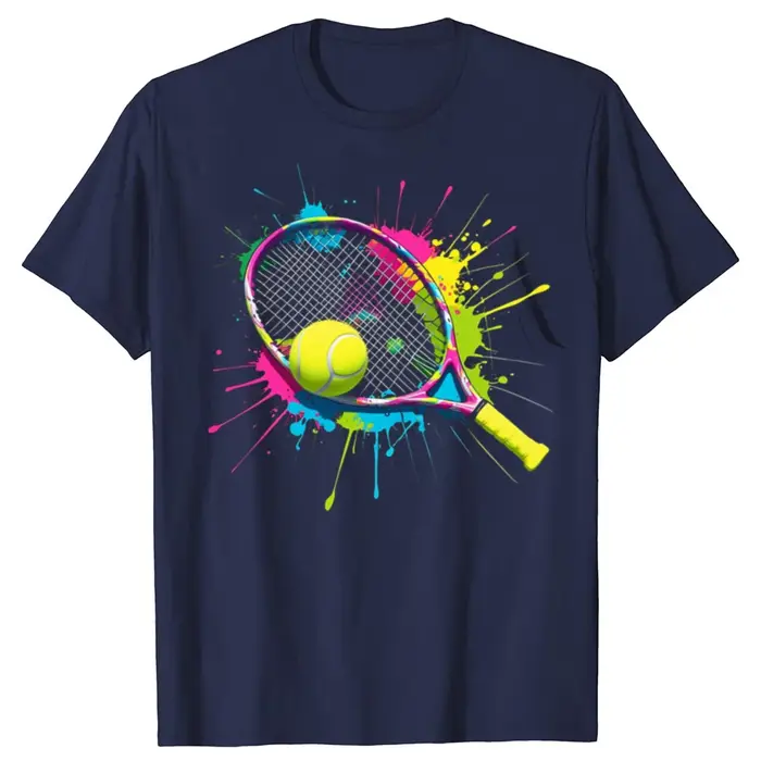 Drôle coloré joueur de balle de Tennis graphique T-shirts hommes femmes mode t-shirt style décontracté 100% coton ample