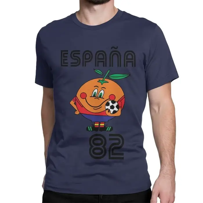 Naranjito T-shirt homme haute qualité col rond espagne 82 mascotte espagnole 1982 Football