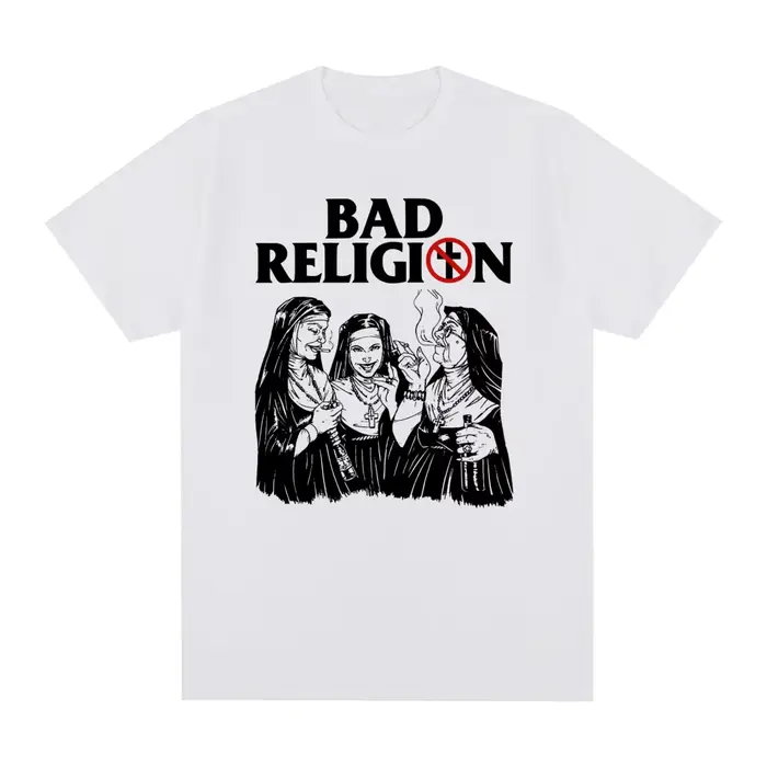 T-shirt vintage BAD RELIGION, style punk rock, coton américain, décontracté, streetwear homme, nouve