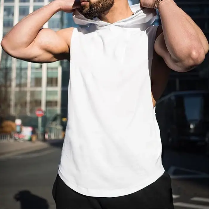 Débardeurs à capuche décontractés pour hommes – Nouvelle collection été – Couleur unie – Sans manches – Pour le quotidien et les loisirs – Coupe ample et respirante