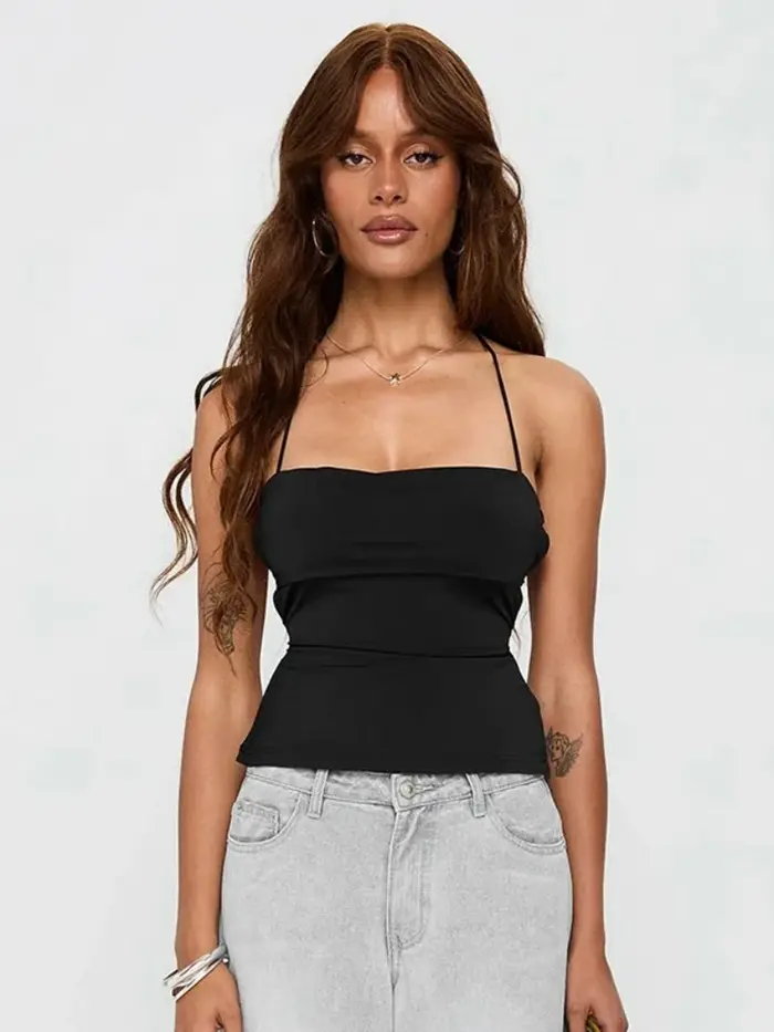 Haut Corset à nouer au dos pour femmes
