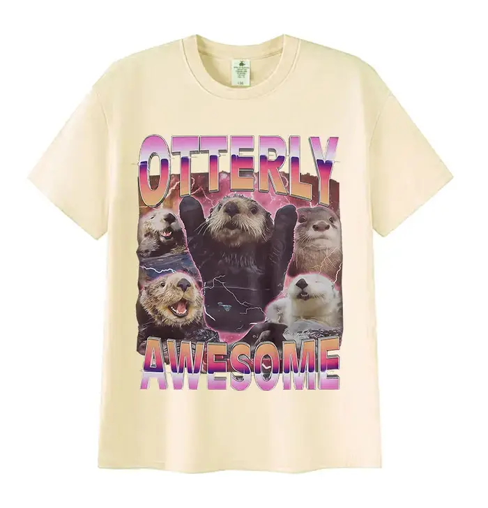 T-shirts graphiques amusants avec motif d'otter
