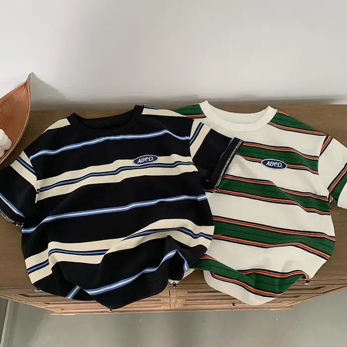 T-shirts rayés pour enfants pour garçons filles de 2 à 10 ans