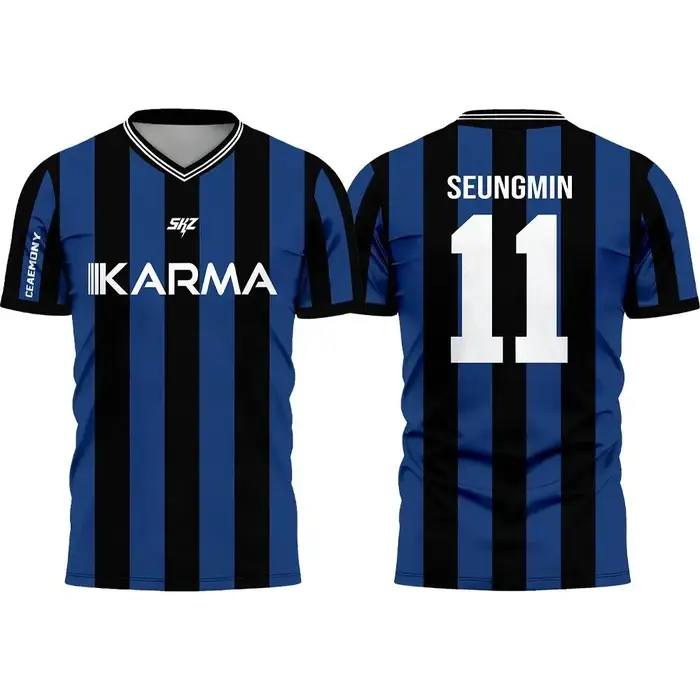 Karma SKZ Hyunjin 04 Maillot de football 3D à séchage rapide pour hommes et femmes