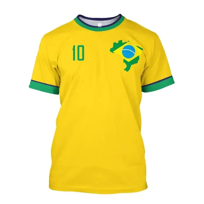 Nouveau Maillot de Foot 2026 T-shirt Équipe Nationale Brésilienne Col Rond Oversize Décontracté Streetwear Vêtements Homme