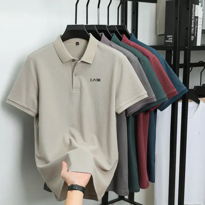 Polo de marque de luxe à manches courtes avec lettres imprimées, haut pour homme, été, 100% coton, c