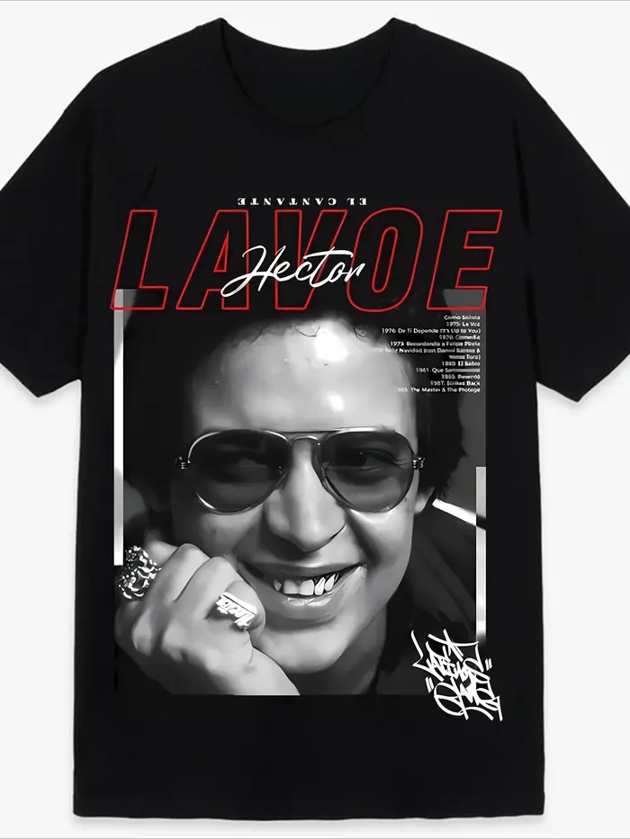 T-shirt pour homme - Imprimé Hector Lavoe - T-shirt décontracté à col rond et manches courtes