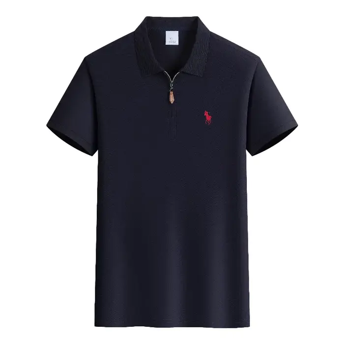 Polo brodé de luxe à manches courtes pour homme