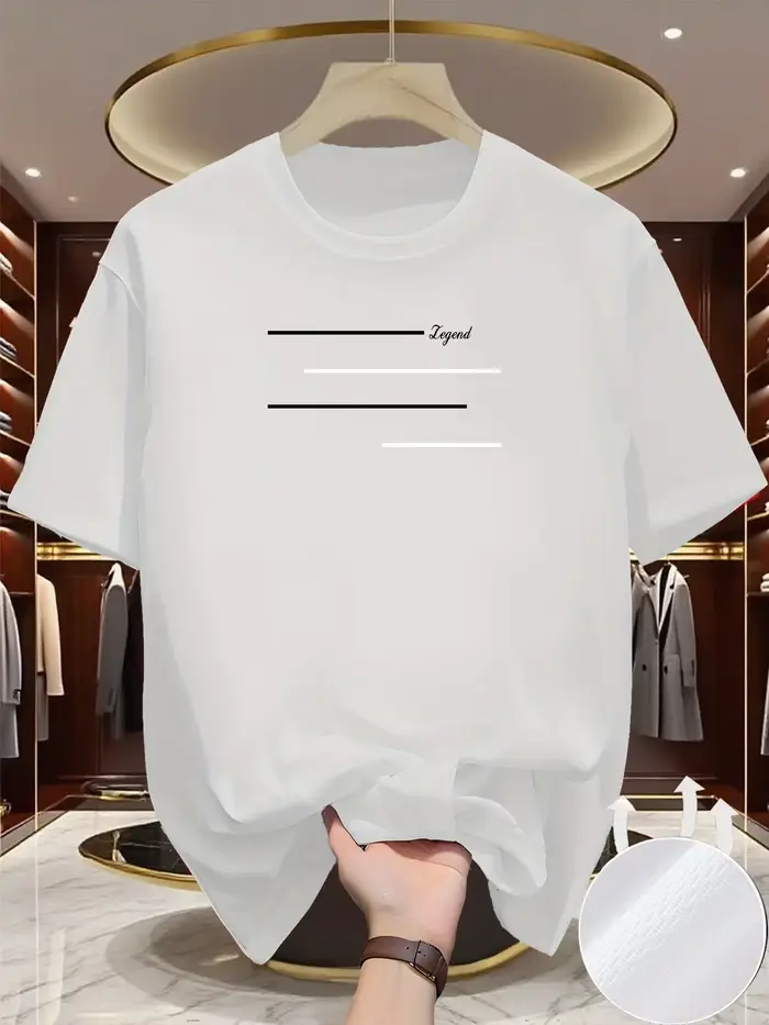 T-shirt de course à col rond pour homme - Haut léger