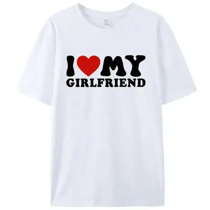 Nouveaux t-shirts imprimés pour couples « I Love My Boyfriend » et « I